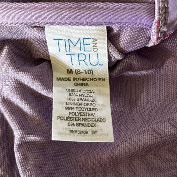 3 For $10 NWT Time And Tru Womens Medium Bikini Top Pink Purple Short Sleeve - Picture 3 of 4